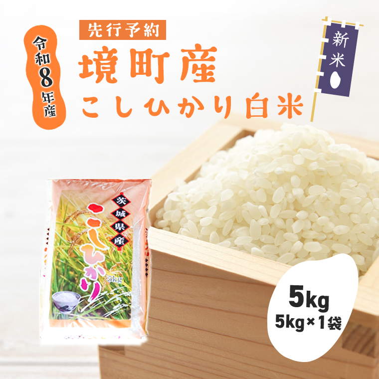 米 コシヒカリ 5kg 令和8年産 国産 米 白米 茨城県 境町産 数量限定 こしひかり お米 人気 おすすめ 5キロ S268