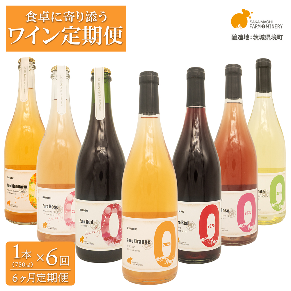 【6ヶ月定期便/毎月お届け】デイリーワイン 750ml×1本 おまかせ 赤 白 ロゼ スパークリング 酒 クラフト ギフト プレゼント 母の日 父の日 K2709
