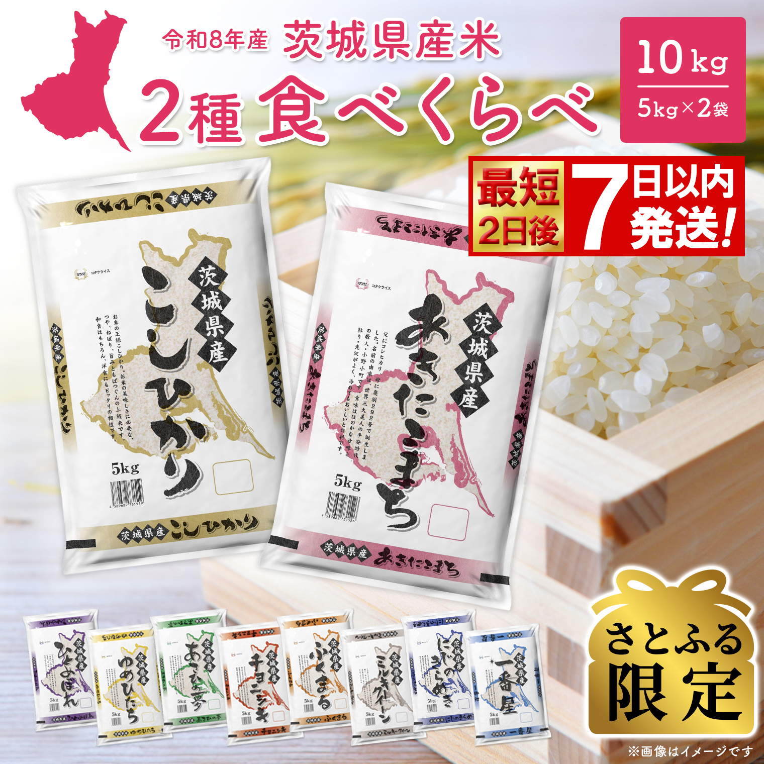 ◎新米/最短2日後発送◎2種食べ比べ 10kg【令和8年産/白米】