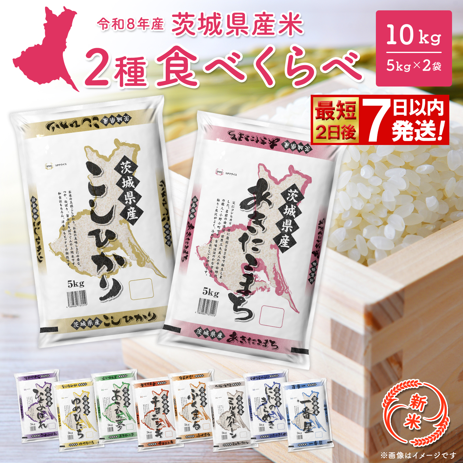 ◎新米/最短2日後発送◎2種食べ比べ 10kg【令和8年産/白米】