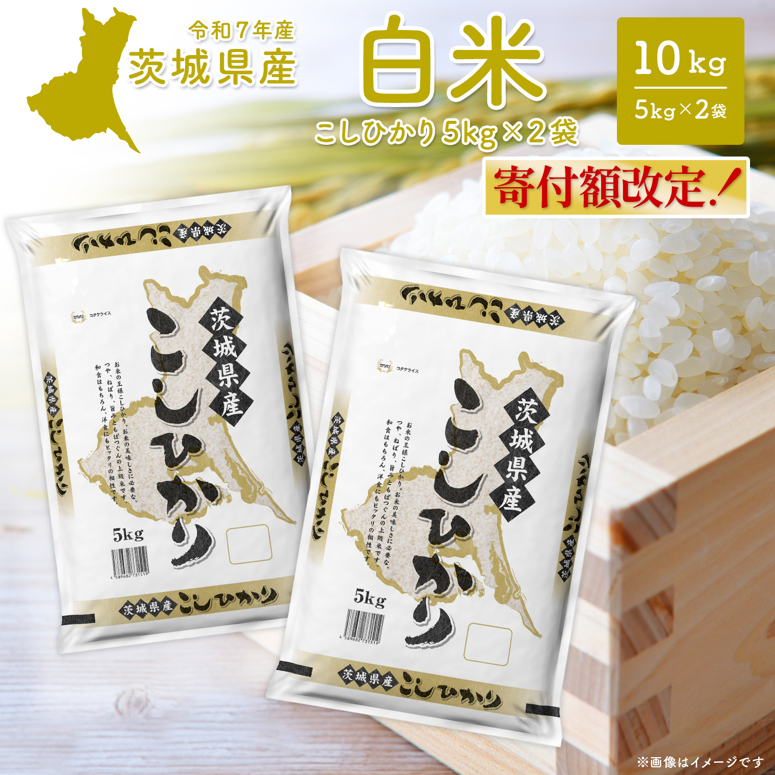 こしひかり 10kg (5kg×2袋)〈令和8年5月内発送〉【令和7年産/白米】茨城県産 米 小分け 2025年産 コシヒカリ K2654
