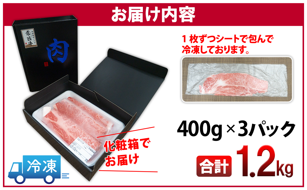 ＜最短7日発送＞ 常陸牛 霜降りスライス 1.2kg (すき焼き・しゃぶしゃぶ用)