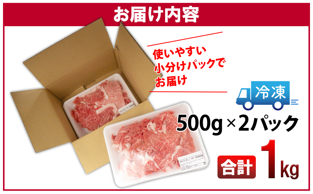 ＜2024年12月発送＞常陸牛 切り落とし 1000g