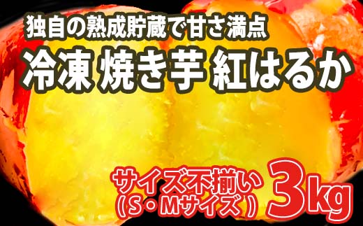 【数量限定】サイズ不揃い さつまいも 熟成 紅はるか 冷凍 焼き芋 3kg