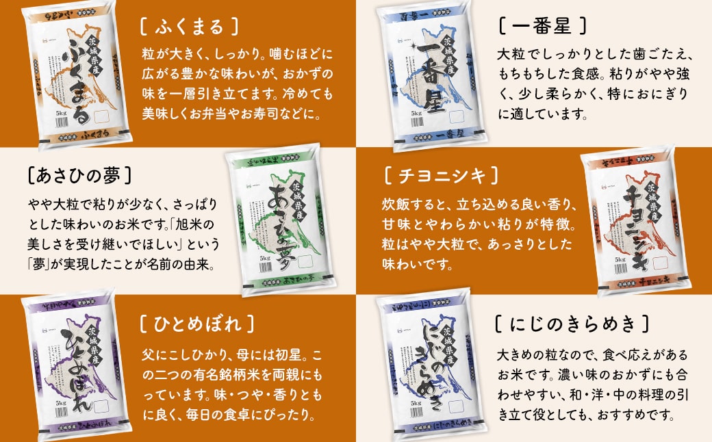 ＜2025年1月内発送＞ 令和6年産 お米2種食べくらべ 10kg(5kg×2袋)  茨城県産