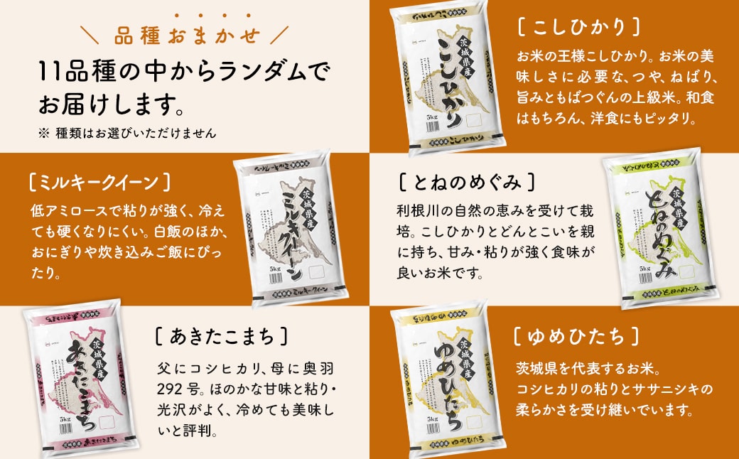 ＜2025年1月内発送＞ 令和6年産 お米2種食べくらべ 10kg(5kg×2袋)  茨城県産