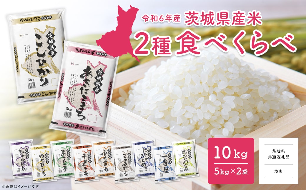 ＜2025年1月内発送＞ 令和6年産 お米2種食べくらべ 10kg(5kg×2袋)  茨城県産