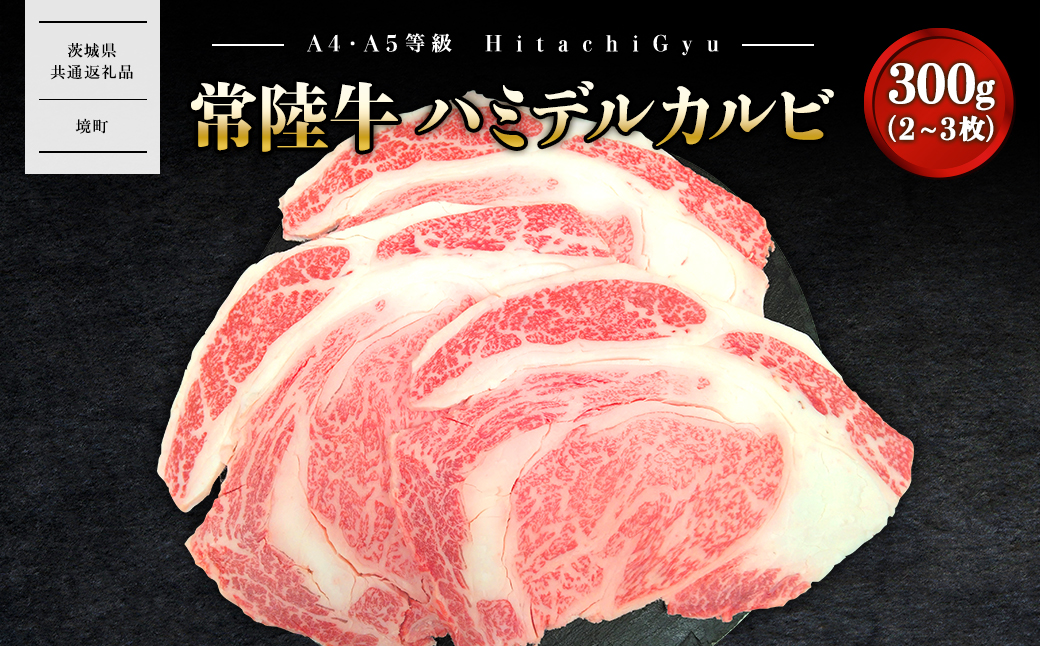 【常陸牛】ハミデルカルビ 300g (2～3枚) 〈茨城県共通返礼品〉