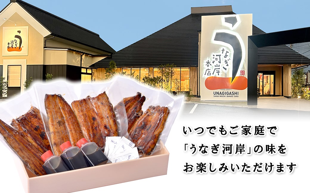 うなぎ河岸本店 【国産】 鰻蒲焼き 3尾 山椒/タレ付