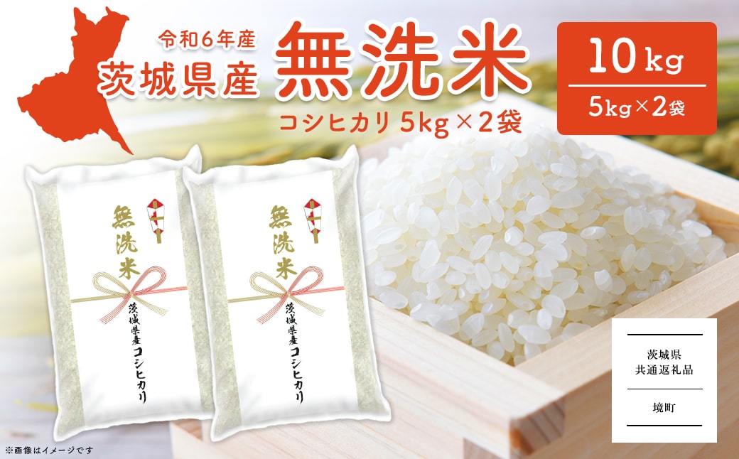 ＜2025年4月内発送＞令和6年産 茨城県産コシヒカリ無洗米 10kg (5kg×2袋)A