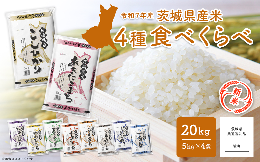 【新米】＜令和7年9月内発送＞ 令和7年産  白米 4種食べ比べ 10kg茨城県産