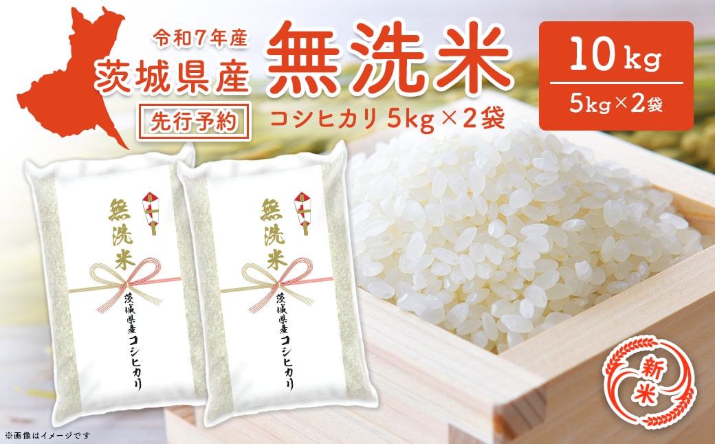 【新米/無洗米】＜令和7年9月内発送＞ 令和7年産 茨城県産 コシヒカリ 10kg (5kg×2袋)